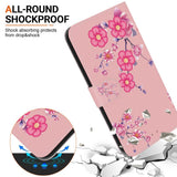 EIDERWOOD iPhone 17e / 16e Kunstskinn Deksel med Lommebok og Stropp - Rosa med Blomster
