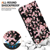 EIDERWOOD iPhone 17e / 16e Kunstskinn Deksel med Lommebok og Stropp - Svart med Blomster