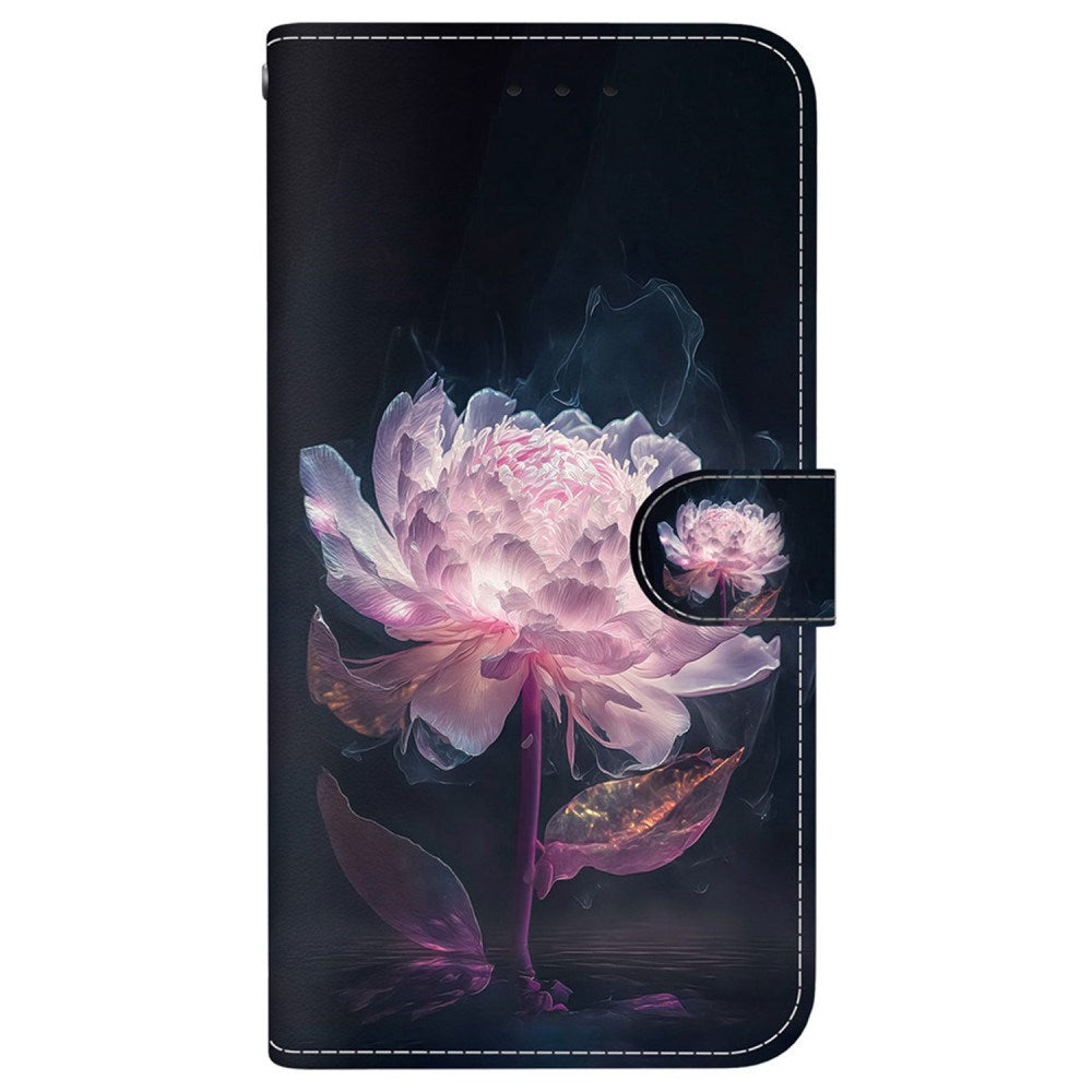 EIDERWOOD iPhone 17e / 16e Kunstskinn Deksel med Lommebok og Stropp - Lilla Peon