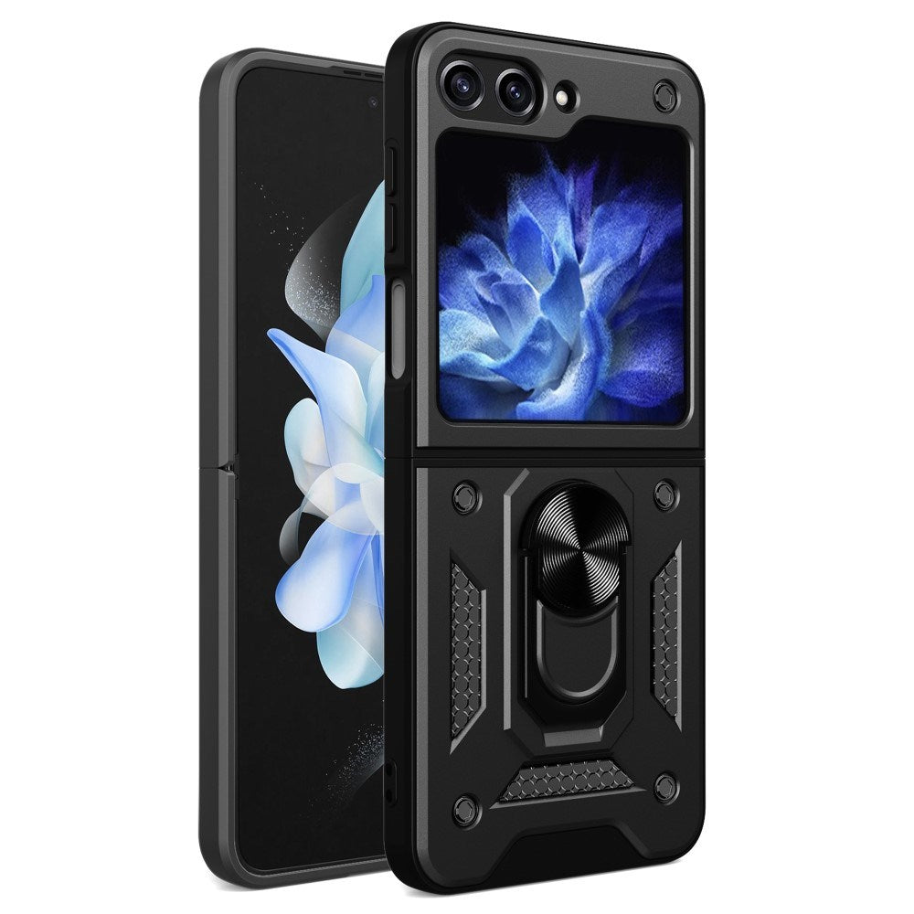 EIDERWOOD Samsung Galaxy Z Flip7 FE / Flip6 Hybrid Håndverker Deksel m. Kickstand - Svart