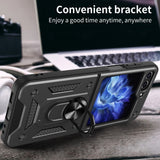 EIDERWOOD Samsung Galaxy Z Flip7 FE / Flip6 Hybrid Håndverker Deksel m. Kickstand - Svart