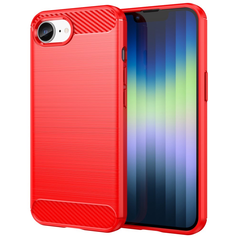 EIDERWOOD iPhone 17e / 16e Brushed Carbon Deksel - Rød
