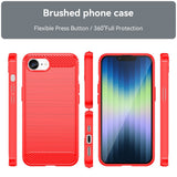 EIDERWOOD iPhone 17e / 16e Brushed Carbon Deksel - Rød