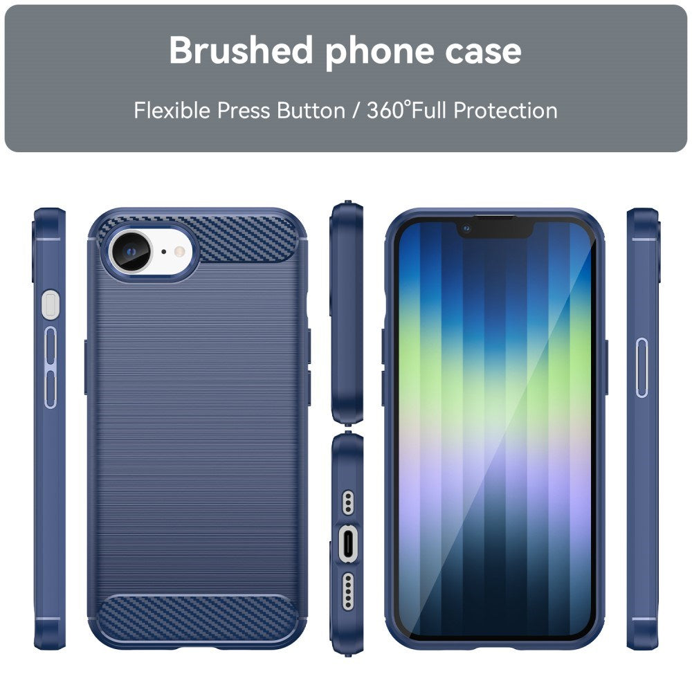 EIDERWOOD iPhone 17e / 16e Brushed Carbon Deksel - Blå