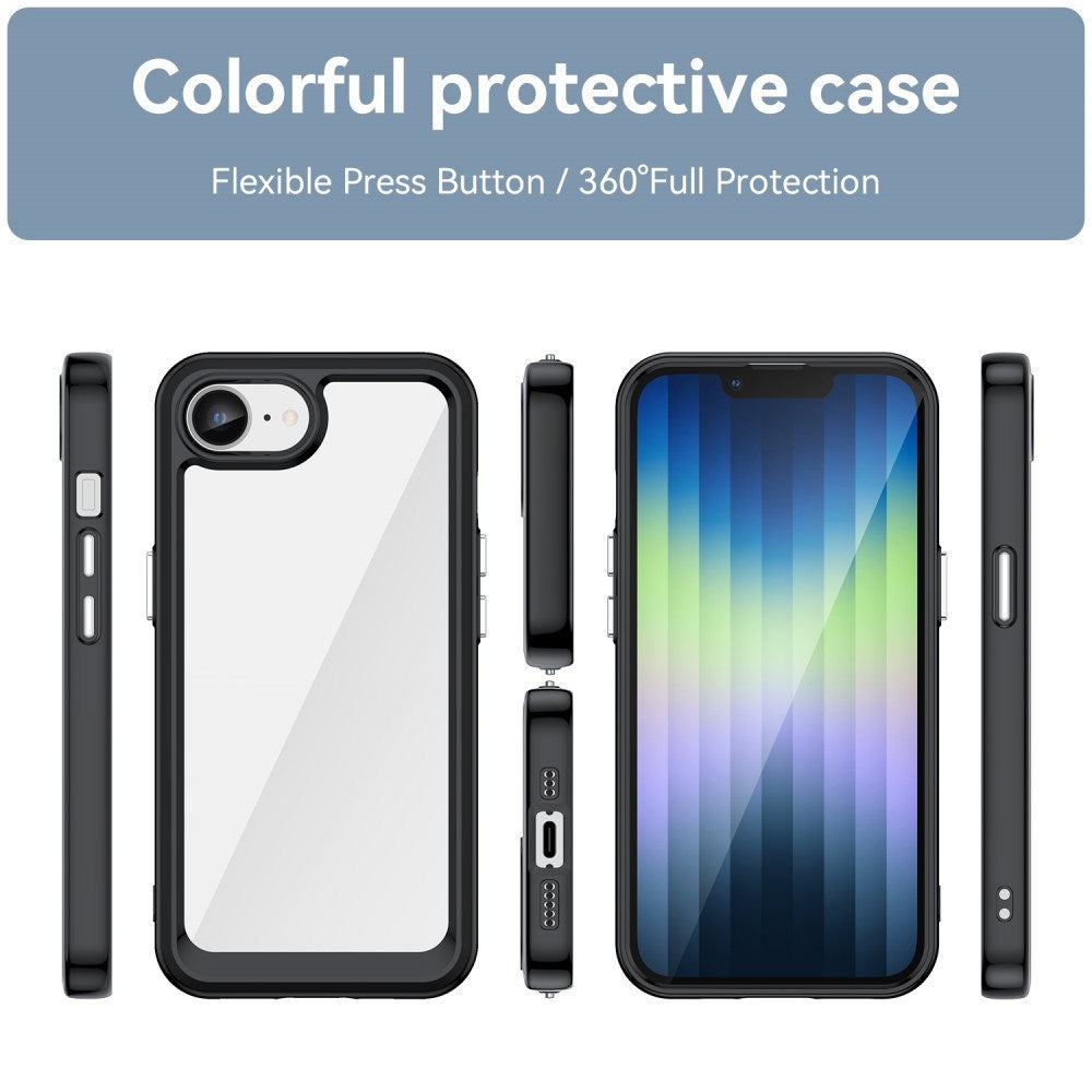 EIDERWOOD iPhone 17e / 16e Hybrid Plast Deksel - Gjennomsiktig / Svart Kant