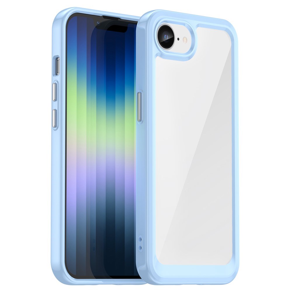EIDERWOOD iPhone 17e / 16e Hybrid Plast Deksel - Gjennomsiktig / Blå Kant