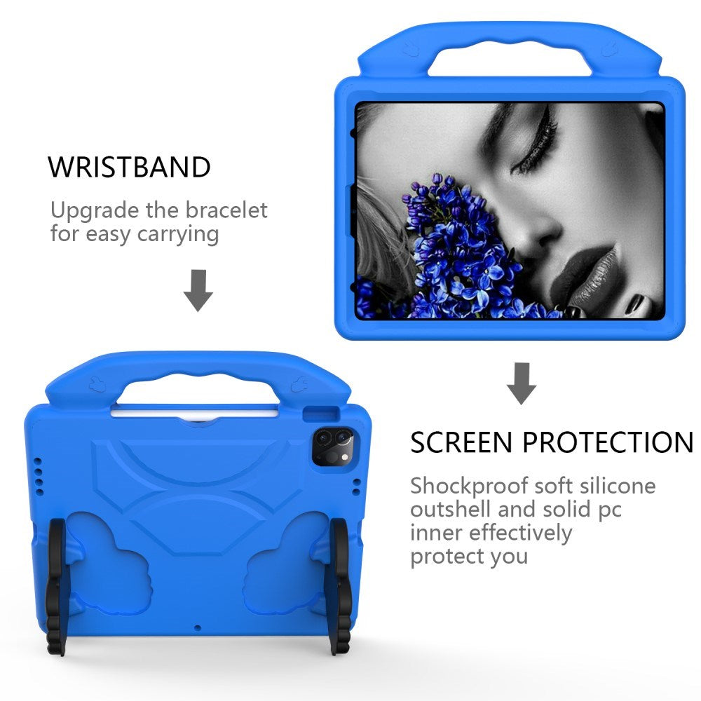 EIDERWOOD iPad Air 13" (2026 / 2025 / 2024) / Pro 13" (2025 / 2024) / Pro 12.9" (2022-2018) Barnedeksel - Thumb Kickstand Bakdeksel - Blå