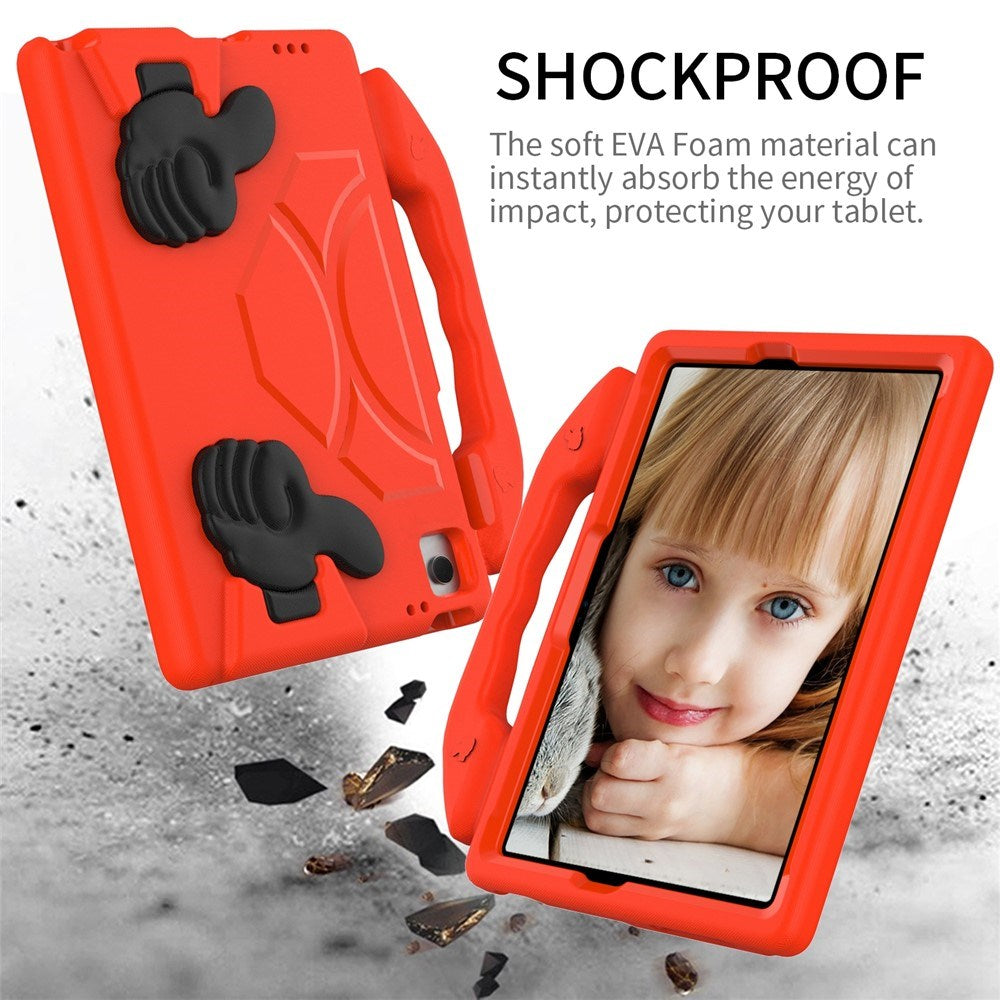 Samsung Galaxy Tab A11+ (Plus) / A9+ (Plus) EIDERWOOD Barn Deksel - Thumb Stativfunksjon Deksel - Rød