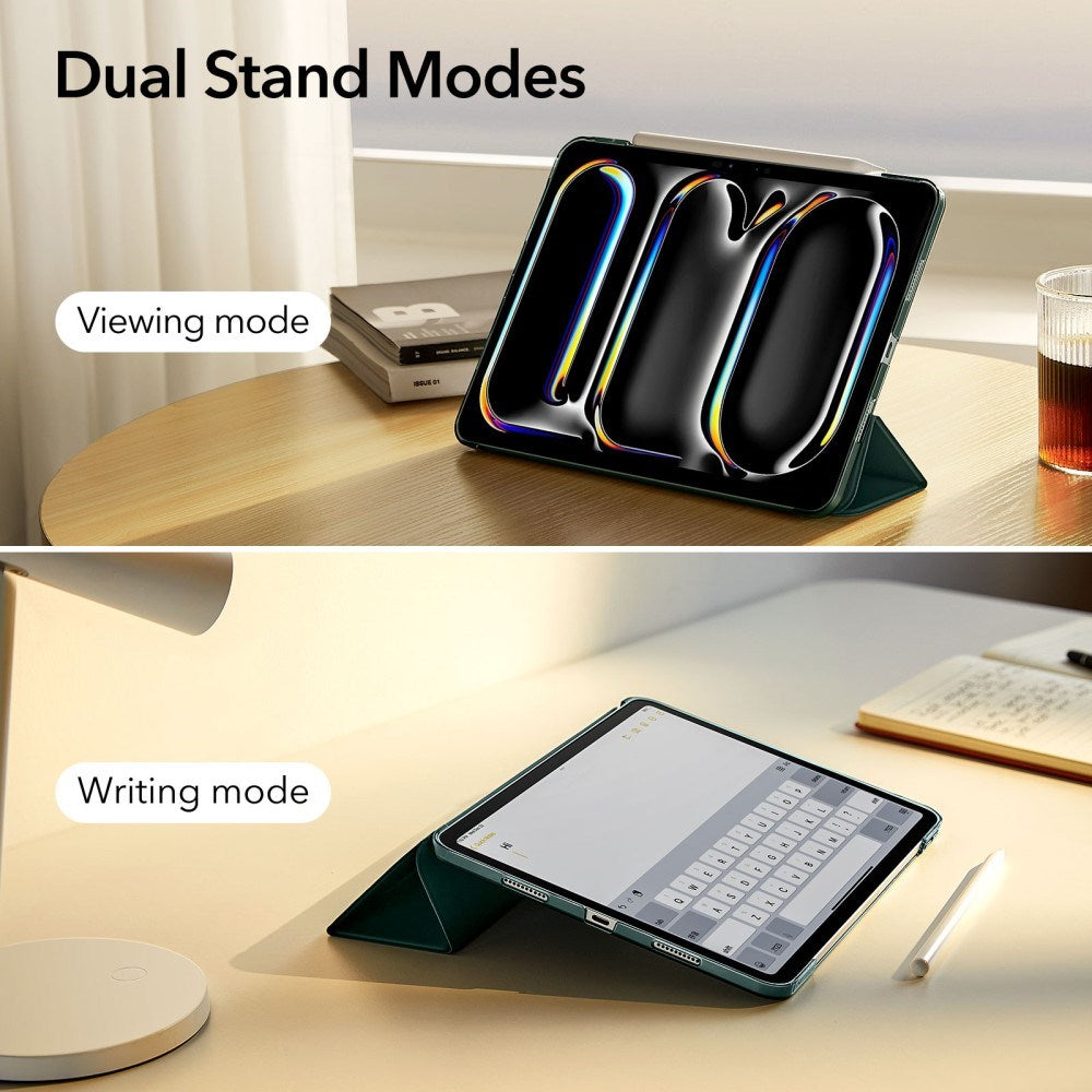 iPad Pro 11" (2025 / 2024) ESR Tri-Fold Flip Deksel med Apple Pencil Holder - Grønn
