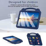EIDERWOOD iPad Air 13" (2026 / 2025 / 2024) / Pro 13" (2025 / 2024) /12.9" (2022-2018) Barnedeksel med Stativ og Håndholder - Mørk Blå