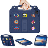 EIDERWOOD iPad Air 13" (2026 / 2025 / 2024) / Pro 13" (2025 / 2024) /12.9" (2022-2018) Barnedeksel med Stativ og Håndholder - Mørk Blå