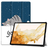 EIDERWOOD Samsung Galaxy Tab S10 Plus Kunstskinn Deksel m. Mønster - Katt