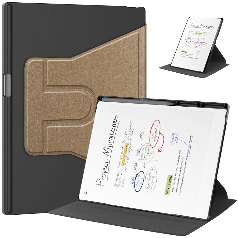 EIDERWOOD ReMarkable Paper Pro Kunstskinn Plast Deksel m. Penne Holder - Brun