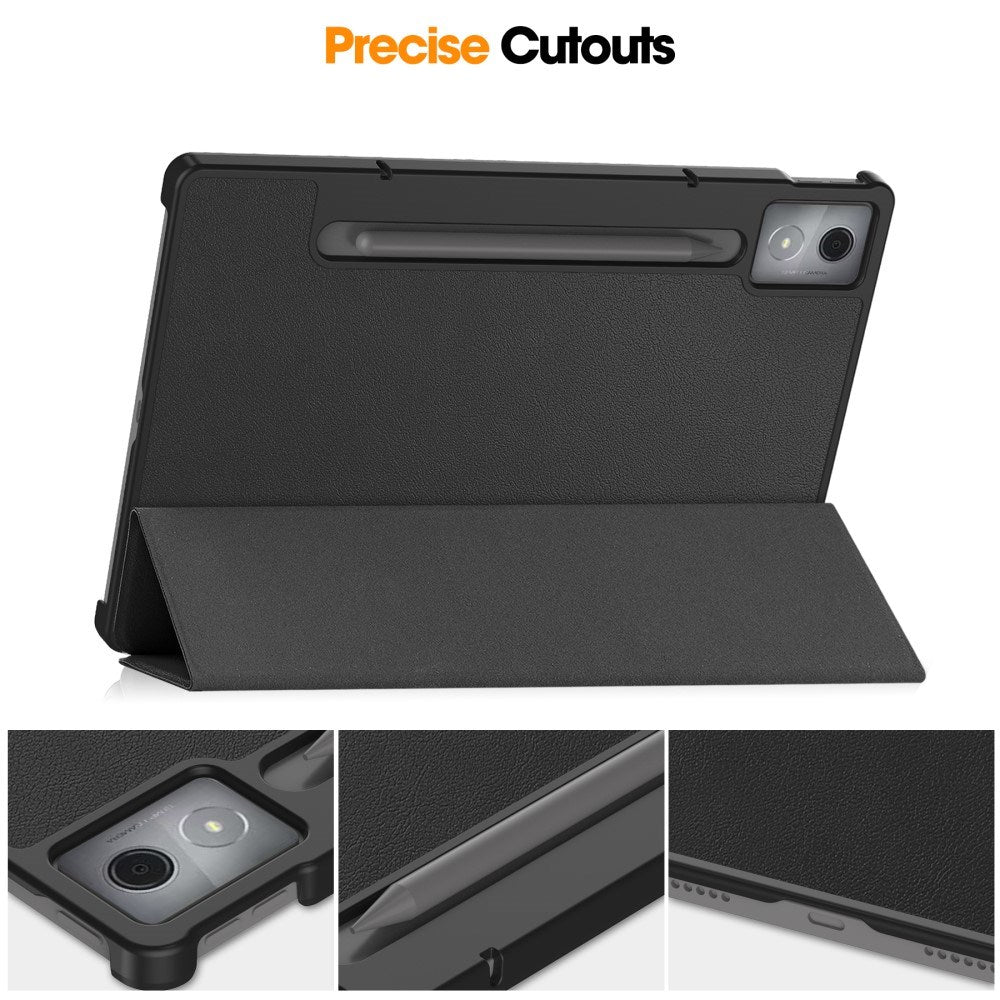 EIDERWOOD Lenovo IdeaTab Pro Kunstskinn Flip Deksel m. Stativfunksjon & Pencil Holder - Svart