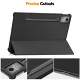 EIDERWOOD Lenovo IdeaTab Pro Kunstskinn Flip Deksel m. Stativfunksjon & Pencil Holder - Svart