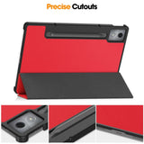 EIDERWOOD Lenovo IdeaTab Pro Kunstskinn Flip Deksel m. Stativfunksjon & Pencil Holder - Rød