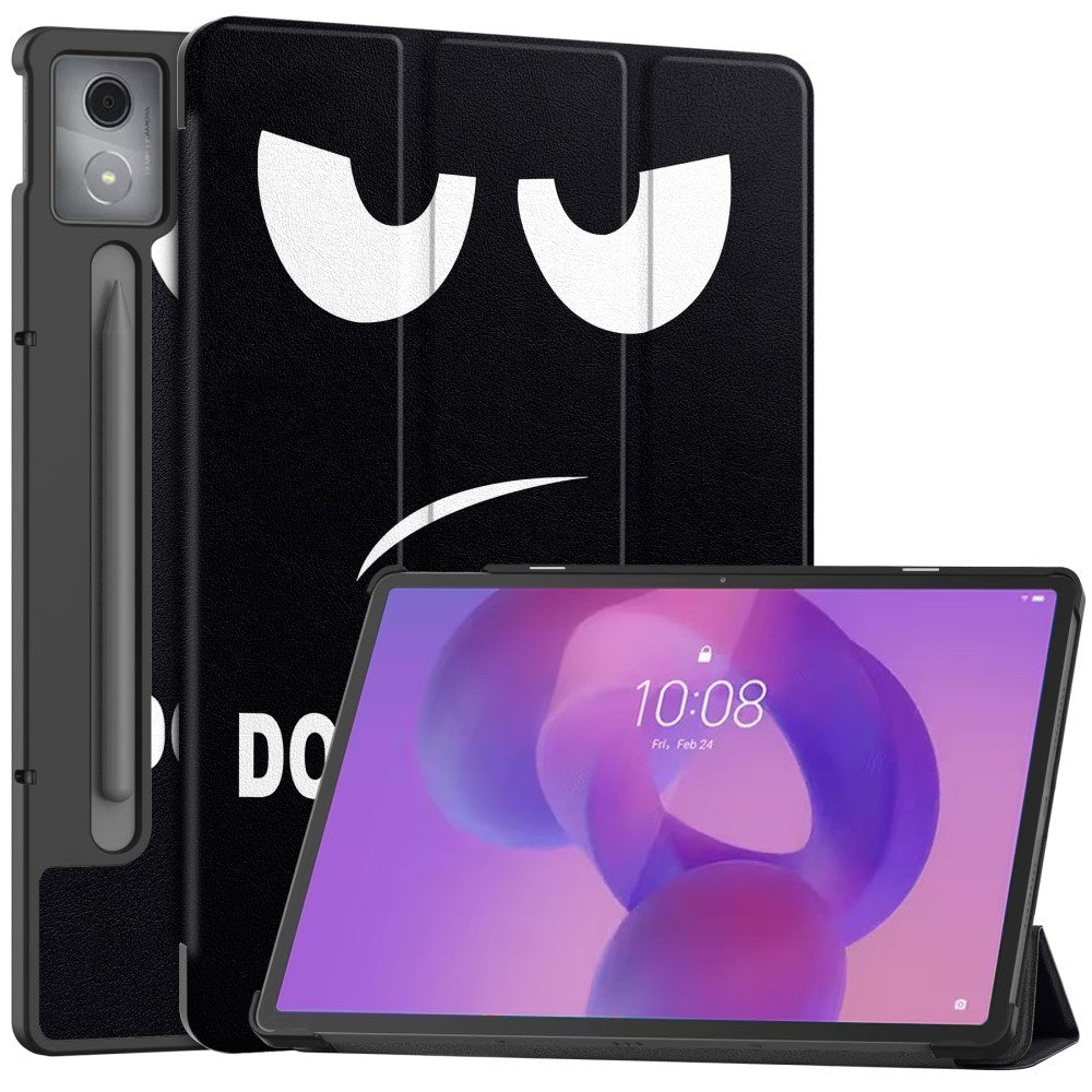 EIDERWOOD Lenovo IdeaTab Pro Tri-Fold Kunstskinn Flip Deksel m. Mønster - Don't Touch Me