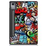 EIDERWOOD Lenovo IdeaTab Pro Tri-Fold Kunstskinn Flip Deksel m. Mønster - Graffiti
