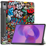 EIDERWOOD Lenovo IdeaTab Pro Tri-Fold Kunstskinn Flip Deksel m. Mønster - Graffiti