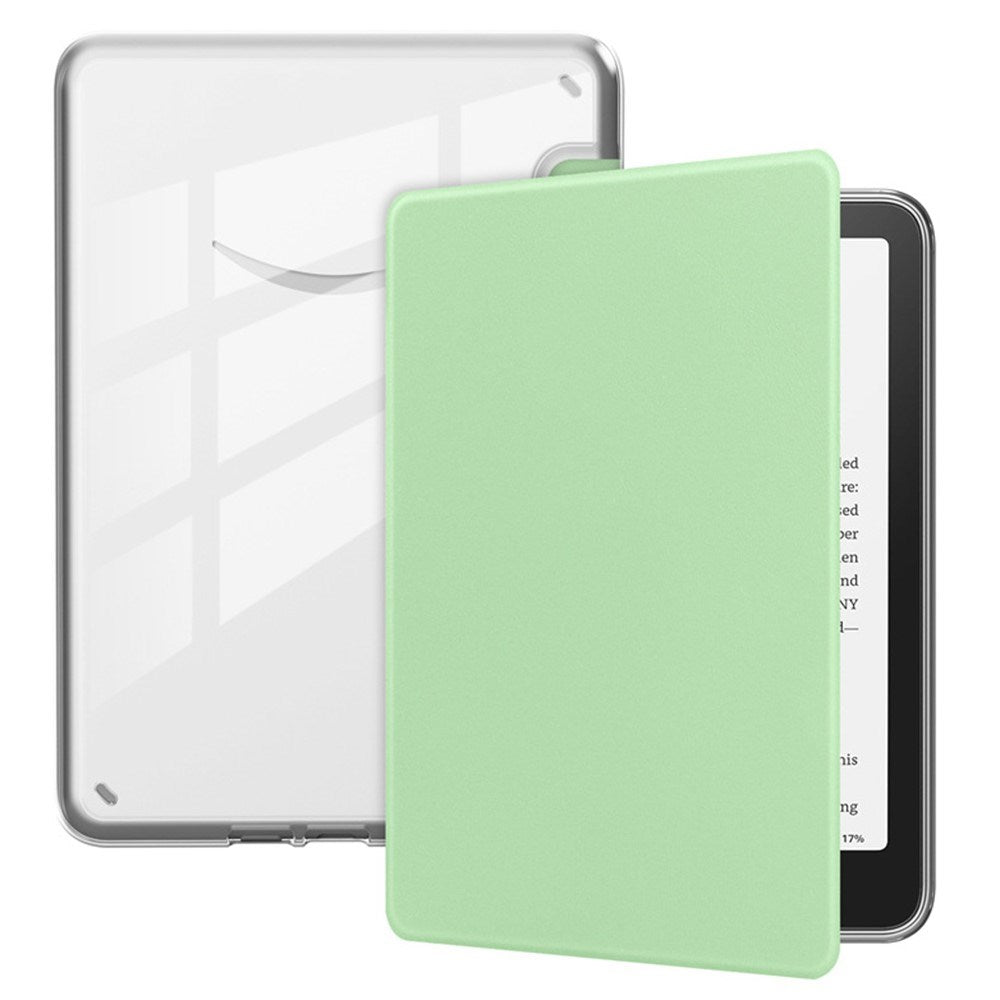 EIDERWOOD Amazon Kindle Paperwhite (2024) Kunstskinn Flip Deksel - Gjennomsiktig / Lysegrønn