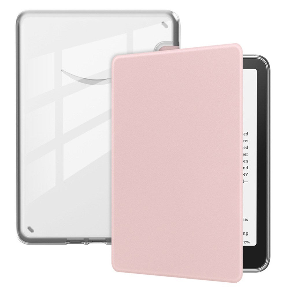EIDERWOOD Amazon Kindle Paperwhite (2024) Kunstskinn Flip Deksel - Gjennomsiktig / Rosa