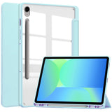 EIDERWOOD Samsung Galaxy Tab S10 Lite / S10 FE / S9 FE Flip Deksel - Stativfunksjon & Styluspennholder - Gjennomsiktig / Lys Blå