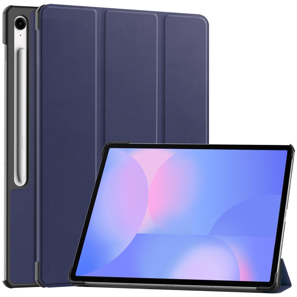 EIDERWOOD Samsung Galaxy Tab S10 FE+ (Plus) Kunstskinn Flip Deksel m. Stativfunksjon & Pencil Holder - Blå