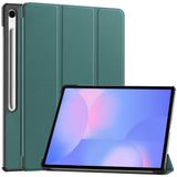 EIDERWOOD Samsung Galaxy Tab S10 FE+ (Plus) Kunstskinn Flip Deksel m. Stativfunksjon & Pencil Holder - Grønn