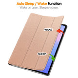 EIDERWOOD Samsung Galaxy Tab S10 FE+ (Plus) Kunstskinn Flip Deksel m. Stativfunksjon & Pencil Holder - Rose Gold