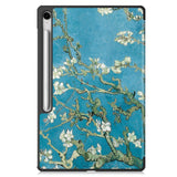 EIDERWOOD Samsung Galaxy Tab S10 FE+ (Plus) Tri-Fold Kunstskinn Flip Deksel m. Mønster - Blomst