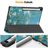 EIDERWOOD Samsung Galaxy Tab S10 FE+ (Plus) Tri-Fold Kunstskinn Flip Deksel m. Mønster - Blomst