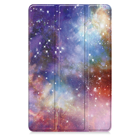 EIDERWOOD Samsung Galaxy Tab S10 FE+ (Plus) Tri-Fold Kunstskinn Flip Deksel m. Mønster - Galakse