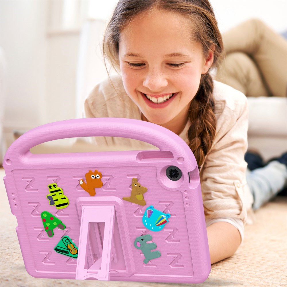 EIDERWOOD Lenovo Tab 10.1" Barnedeksel med Stativ og Håndholder - Rosa