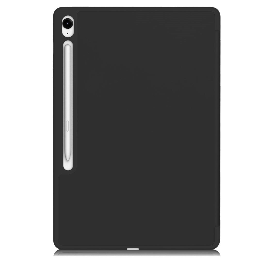 EIDERWOOD Samsung Galaxy Tab S10 FE+ (Plus) Tri-Fold Kunstskinn Flip Deksel med Stylus Pen Holder - Svart