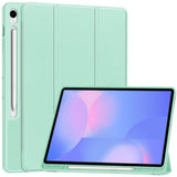 EIDERWOOD Samsung Galaxy Tab S10 FE+ (Plus) Tri-Fold Kunstskinn Flip Deksel med Stylus Pen Holder - Lys Grønn