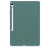 EIDERWOOD Samsung Galaxy Tab S10 FE+ (Plus) Tri-Fold Kunstskinn Flip Deksel med Stylus Pen Holder - Mørkegrønn