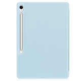 EIDERWOOD Samsung Galaxy Tab S10 FE+ (Plus) Tri-Fold Kunstskinn Flip Deksel med Stylus Pen Holder - Lyse Blå