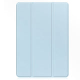 EIDERWOOD Samsung Galaxy Tab S10 FE+ (Plus) Tri-Fold Kunstskinn Flip Deksel med Stylus Pen Holder - Lyse Blå
