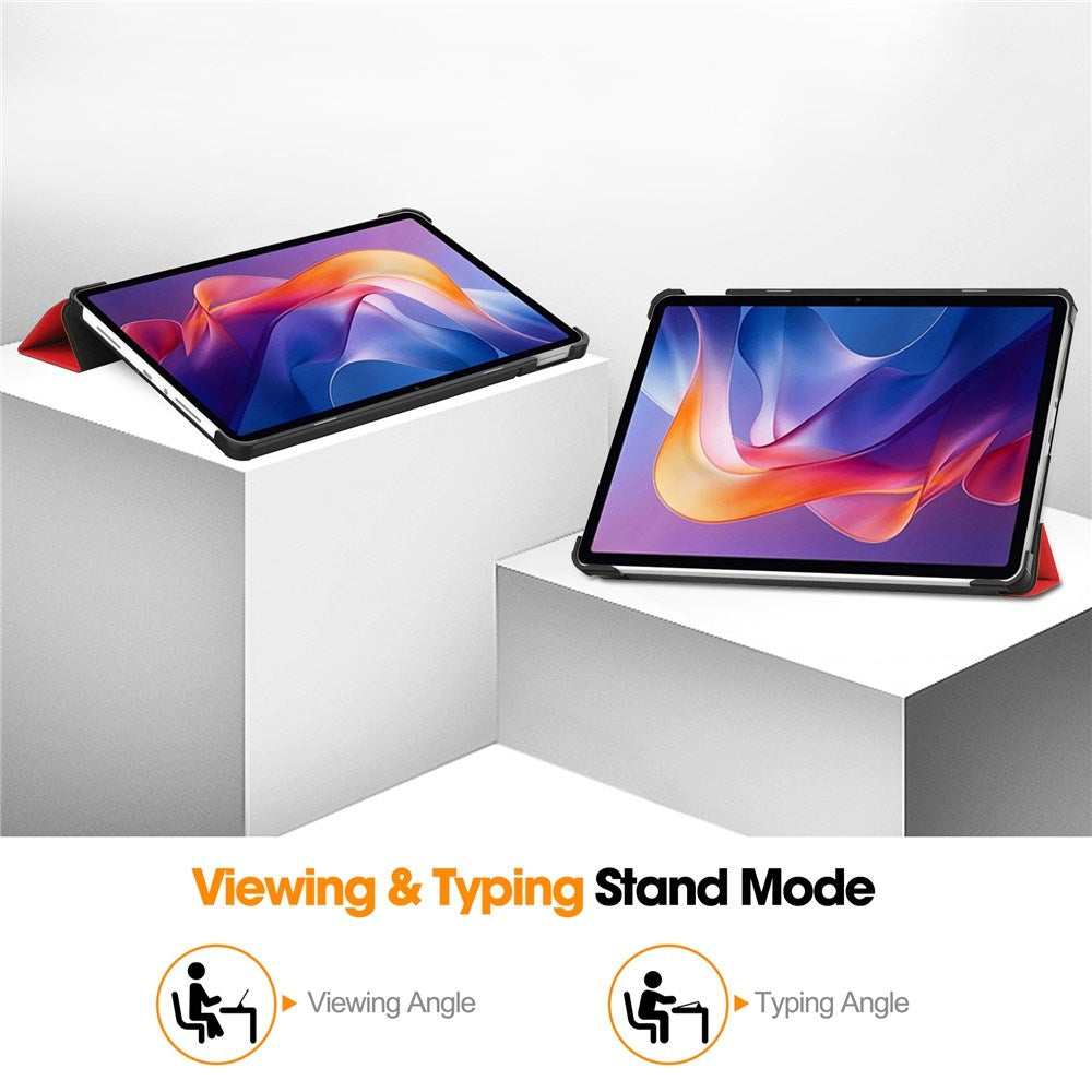 Xiaomi Redmi Pad 2 EIDERWOOD Kunstskinn Flipp Deksel - Rød
