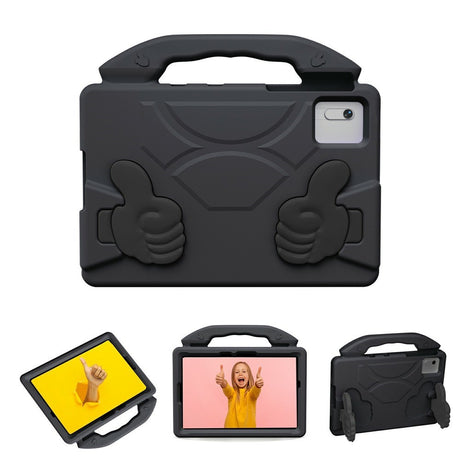 EIDERWOOD Xiaomi Redmi Pad 2 / SE / 6 / 5 / Lenovo Tab M11 / Samsung Galaxy Tab S10 FE / S9 FE / S9 / S8 / S7 Barn Deksel m. Thumb Kickstand - Svart
