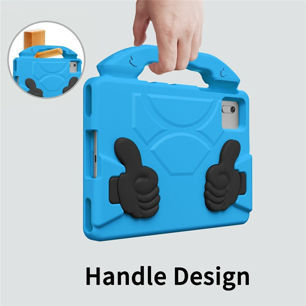 EIDERWOOD Xiaomi Redmi Pad 2 / SE / 6 / 5 / Lenovo Tab M11 / Samsung Galaxy Tab S10 FE / S9 FE / S9 / S8 / S7 Barn Deksel m. Thumb Kickstand - Blå