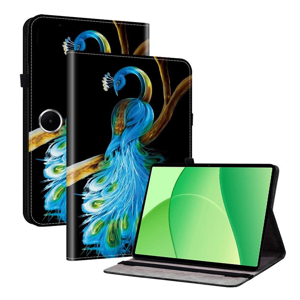 OnePlus Pad Lite EIDERWOOD Kunstskinn Flipp Deksel med Motiv - Påfugl