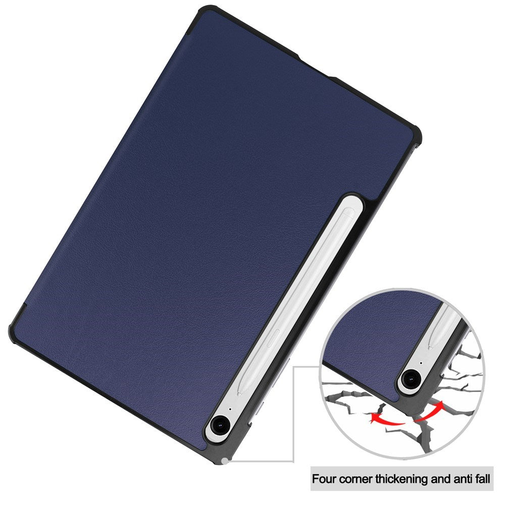 EIDERWOOD Samsung Galaxy Tab S11 / S10 Lite Tri-Fold Kunstskinn Flip Deksel – Blå