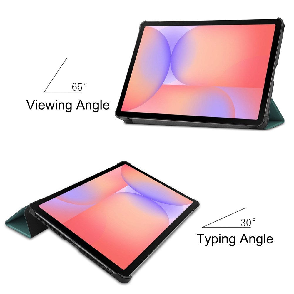 EIDERWOOD Samsung Galaxy Tab S11 / S10 Lite Tri-Fold Kunstskinn Flip Deksel – Grønn