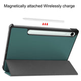 EIDERWOOD Samsung Galaxy Tab S11 / S10 Lite Tri-Fold Kunstskinn Flip Deksel – Grønn