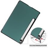 EIDERWOOD Samsung Galaxy Tab S11 / S10 Lite Tri-Fold Kunstskinn Flip Deksel – Grønn