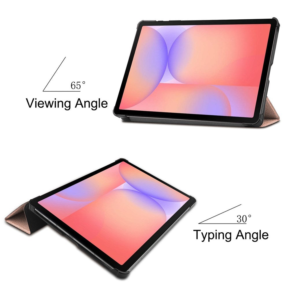 EIDERWOOD Samsung Galaxy Tab S11 / S10 Lite Tri-Fold Kunstskinn Flip Deksel – Rose Gold