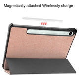 EIDERWOOD Samsung Galaxy Tab S11 / S10 Lite Tri-Fold Kunstskinn Flip Deksel – Rose Gold