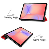 EIDERWOOD Samsung Galaxy Tab S11 / S10 Lite Tri-Fold Kunstskinn Flip Deksel – Rød