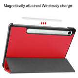 EIDERWOOD Samsung Galaxy Tab S11 / S10 Lite Tri-Fold Kunstskinn Flip Deksel – Rød